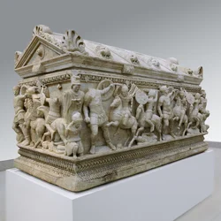 Sarcophagus Depicting a Battle between Soldiers and Amazons