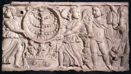 Season Sarcophagus with Menorah