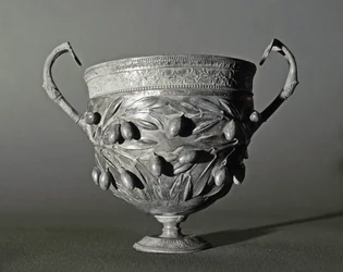 Silver Kantharos with Olive Branch