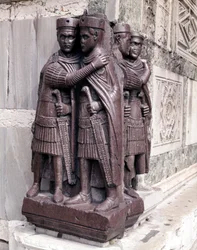 Tetrarchs. Sculptures in red porphyry from the 4th century. Venice, St. Mark