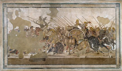 The Battle of Issos won by Alexander the Great against Darios III Codoman