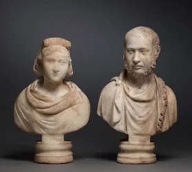 Portrait Bust of an Aristocratic Woman and Portrait Bust of an Aristocratic Man