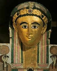 Mummy Cartonnage Head of Crates, from Deir el-Medina, Thebes, mid 2nd century