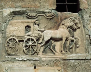 Carriage from a Roman Tomb, Today on the South Wall of Maria Saal Village Church