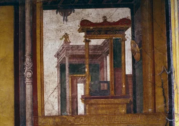 Fantastic Architectures, Fresco from the Oecus in the House of the Vettii, Pompeii (UNESCO World Heritage List)