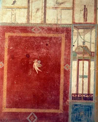 Fourth Style Pompeian Fresco, House of Pinario Ceriale, Pompeii, Campania, Roman Civilization