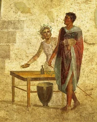 Fresco portraying Jason and Pelias from Pompeii