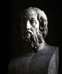 Imaginary portrait of Blind Homer. Reproduction of the Hellenistic period of a bust dating from the 2nd century BC