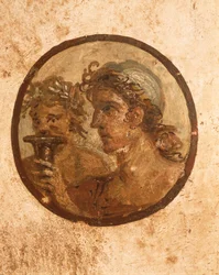 Detail of fresco depicting athletes, House of Loreio Tiburtino