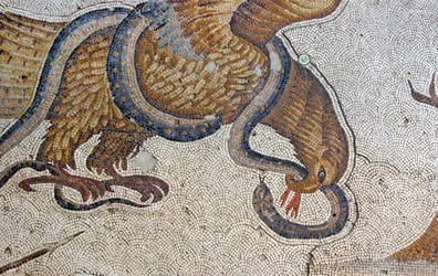 Mosaic depicting The Eagle and the Snake, Arasta Bazaar, Sultan Ahmet Mosque, Istanbul