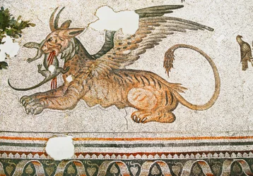 Mosaic depicting a Tigress-Griffon eating a lizard, Arasta Bazaar, Sultan Ahmet Mosque, Istanbul
