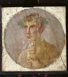 Portrait of a Young Man Holding a Papyrus Scroll