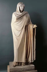 Aphrodite Sosandra. Marble sculpture of the 1st century after a Greek original of Calamis from the 5th century BC. Discovered in Baia, Italy. Naples, Museo Archeologico Nazionale