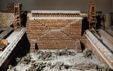 Model Reproducing the Siege of Avaricum by the Roman Legions of Julius Caesar