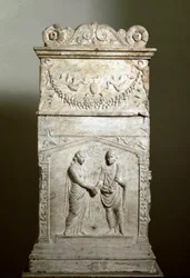 Roman Art: Funerary Altar Decorating the Scene of a Wedding