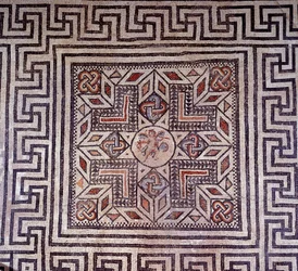 Roman art: mosaic with geometric figures