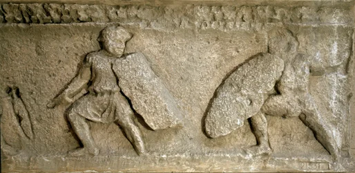 Scene of Battle Between Romans and Gauls
