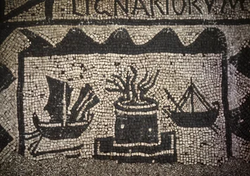 Roman merchant marine and lighthouse, ancient Ostia (Ostia), Piazza delle Corporazioni.