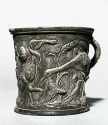 Silver Cup with Birds and Wheat