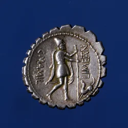 Ulysses Recognized by His Dog Argo. Roman Silver Coin, 83 BC