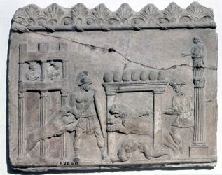 Venatio in the Arenas. Lower Relief from the Roman Epoch. Museo Nazionale Romano