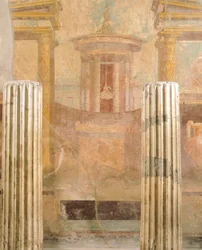 Wall Painting in Second Pompeian Style, from House of Labyrinth, Pompeii, Campania, Roman Civilization
