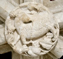 A Lamb, Detail of the Vault of the Saint Laurent Chapel, Originally Located Above the Cistercian Abbey of Fontenay, Burgundy