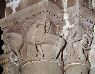 Cain kills Abel (carved capital of the transept)