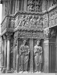 Left hand side of the church portal