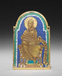 Plaque: Seated Prophet from a Reliquary Shrine: Osea (Hosea)