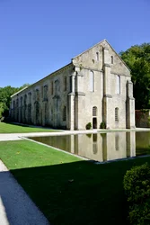 Romanesque architecture: Exterior view of the forge of the Cistercian abbey of Fontenay, Burgundy, late 12th century