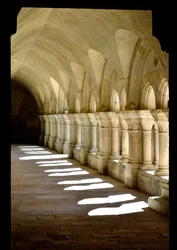 Romanesque architecture: gallery of the cloister of the Cistercian abbey of Fontenay, Burgundy