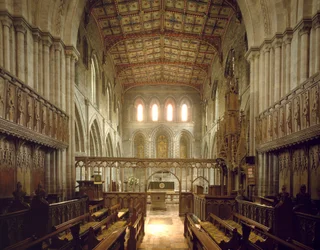 Romanesque art: internal view of the church of Saint David