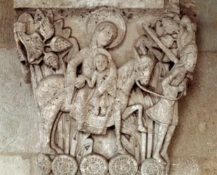 The flight into Egypt (carved capital)