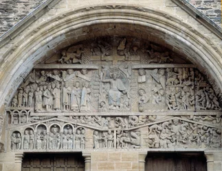 View of the Tympanum of Last Judgment, Christ Between Paradise and Hell (sculpture)