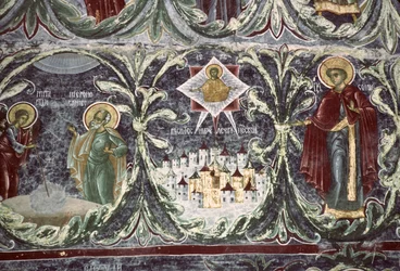 Solomon, (detail) from the Tree of Jesse, South Wall of the Church, c.1601