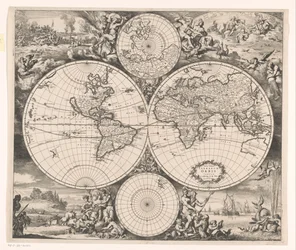 World Map with an Allegory of the Four Elements