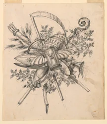 Trophy with Winged Hourglass, 1830–1850