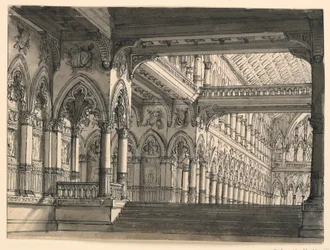 Stage Design, Interior of Gothic Hall