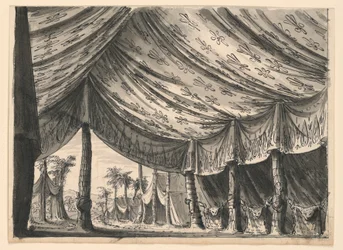 Stage Design, Tent of Genghis Khan, for the Ballet Genghis Khan by Luigi Henry