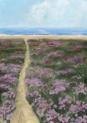 Purple Flowers Beach Path