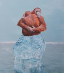 Orangutan Ice Embrace
