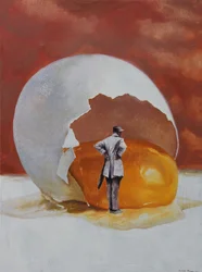 Surreal Man Giant Egg