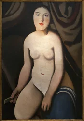 In front of the mirror