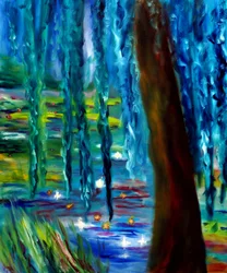 Monet Japanese Garden in Giverny Right Panel, 2024