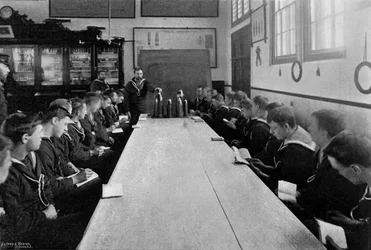 A class of seamen at ammunition instruction, Whale Island, Portsmouth, Hampshire, 1896