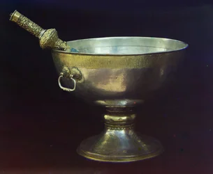 Holy Water Bowl. Gift from Tsar Mikhail Feodorovich (Photograph by Sergei Prokudin-Gorsky), 17th Century