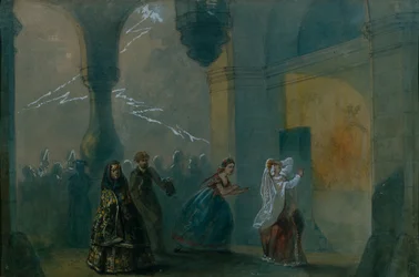Stage Design for the Play The Storm by A. Ostrovsky, Mid 19th Century