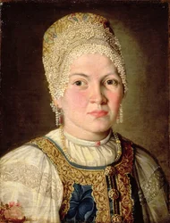 Portrait of a Woman in Russian Costume