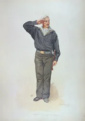 Russian sailor in the Uniform of the Russian Navy at the end of the nineteenth century